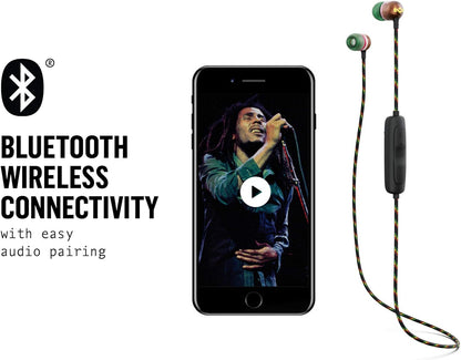 House of Marley Smile Jamaica Wireless 2 In-Ear Headphones - Noise Isolating Bluetooth Earphones, 9 Hours Playtime, w/ Quick Charge, IPX-4 Waterproof, Microphone, FSC Certified Wood