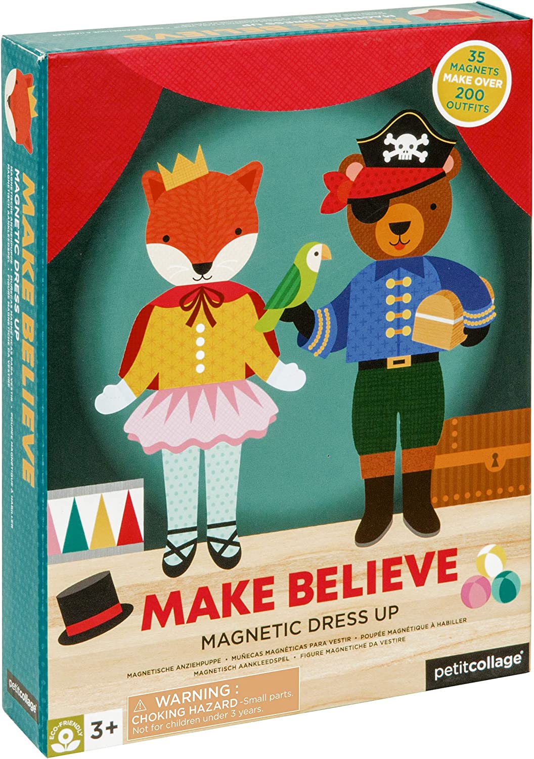 Petit Collage PTC267 Magnetic Playset-Make Believe Dress Up, Green