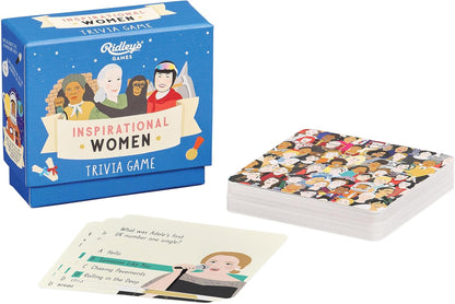 Ridley’s Inspirational Women Trivia Card Game – Quiz Game for Adults and Kids – 2+ Players – Includes 80 Cards with Unique Questions – Fun Family Game – Makes a Great Gift