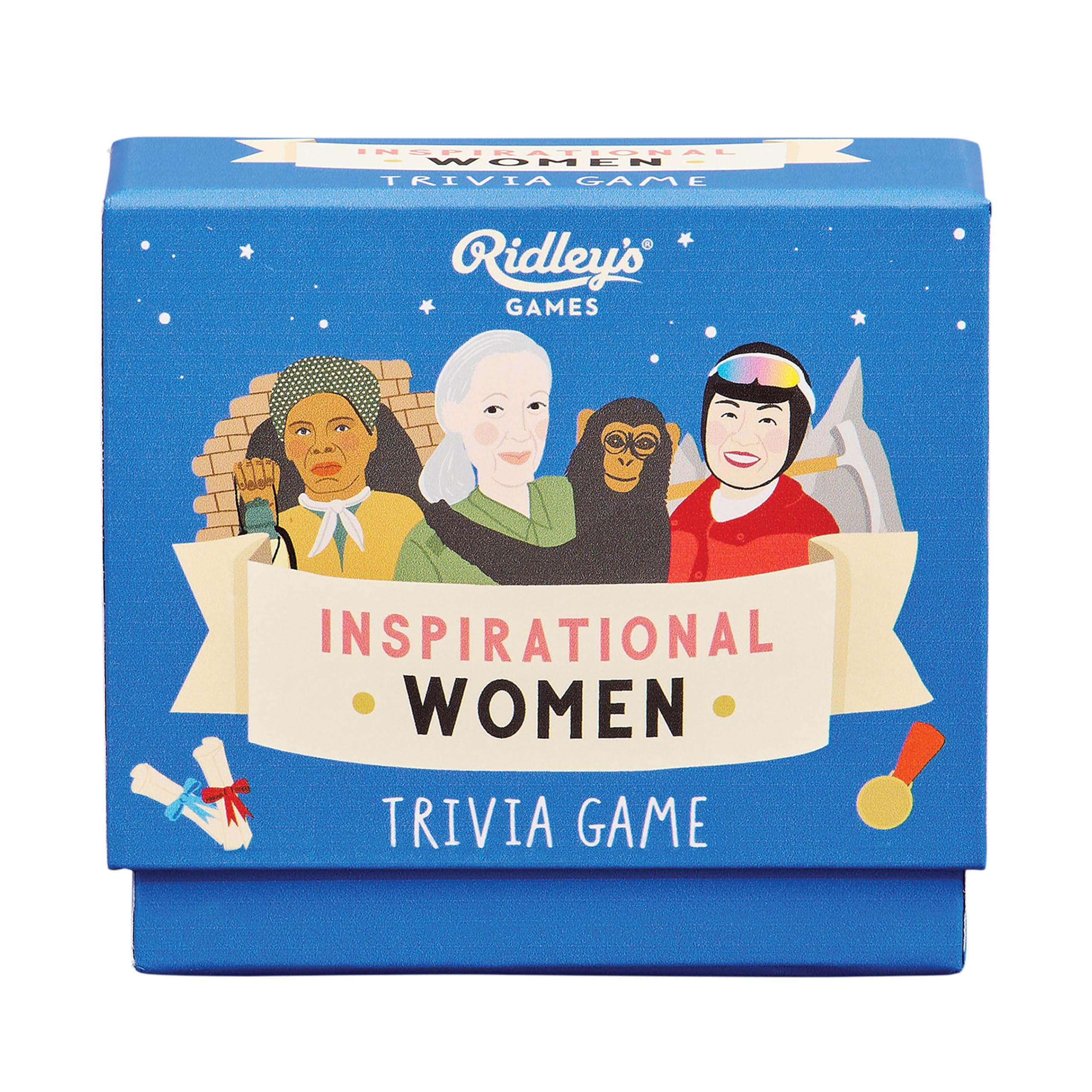 Ridley’s Inspirational Women Trivia Card Game – Quiz Game for Adults and Kids – 2+ Players – Includes 80 Cards with Unique Questions – Fun Family Game – Makes a Great Gift