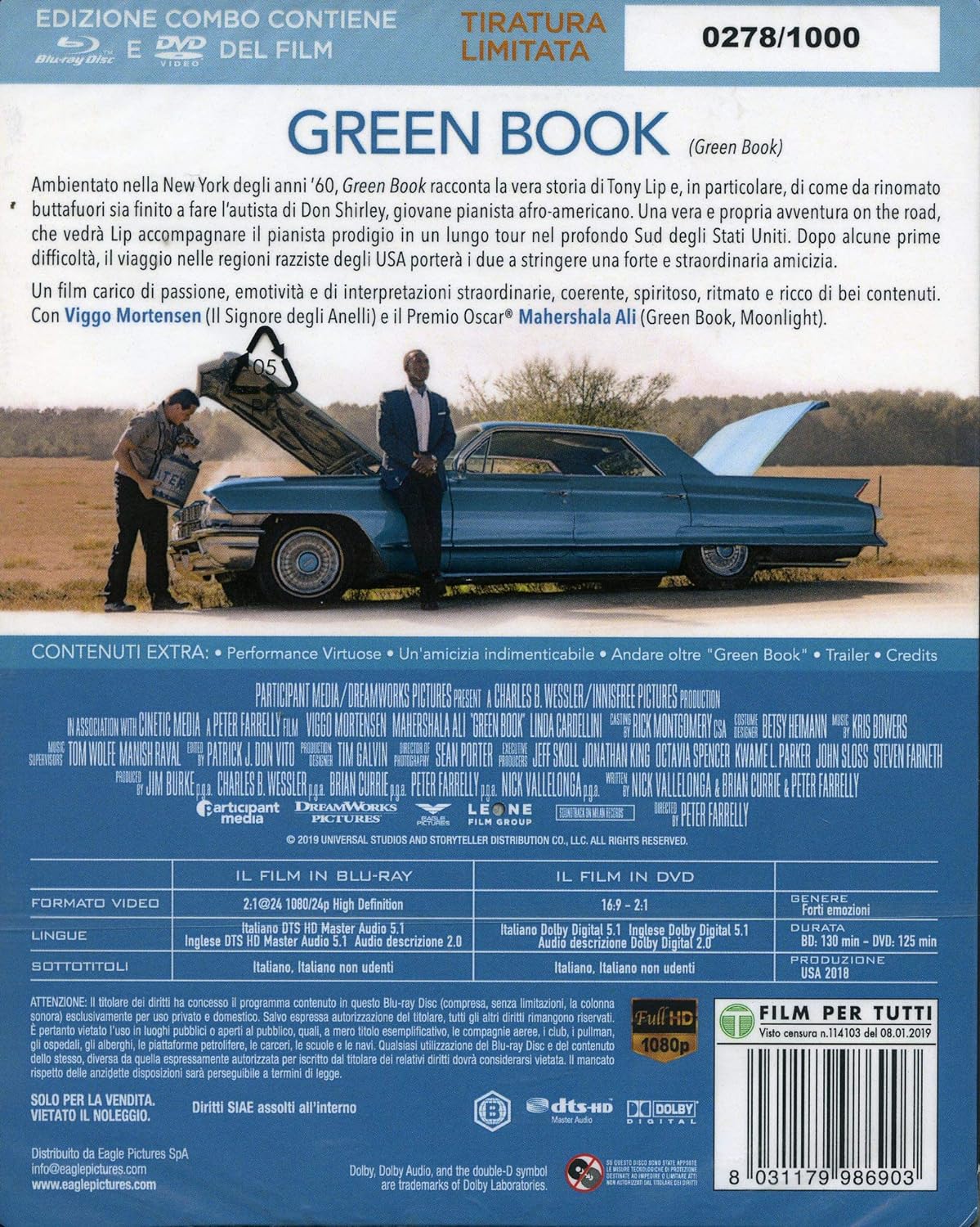 Green Book "Oscar Cult" Combo (Br+Dv) Ltd Ocard Numerata Card Numerata