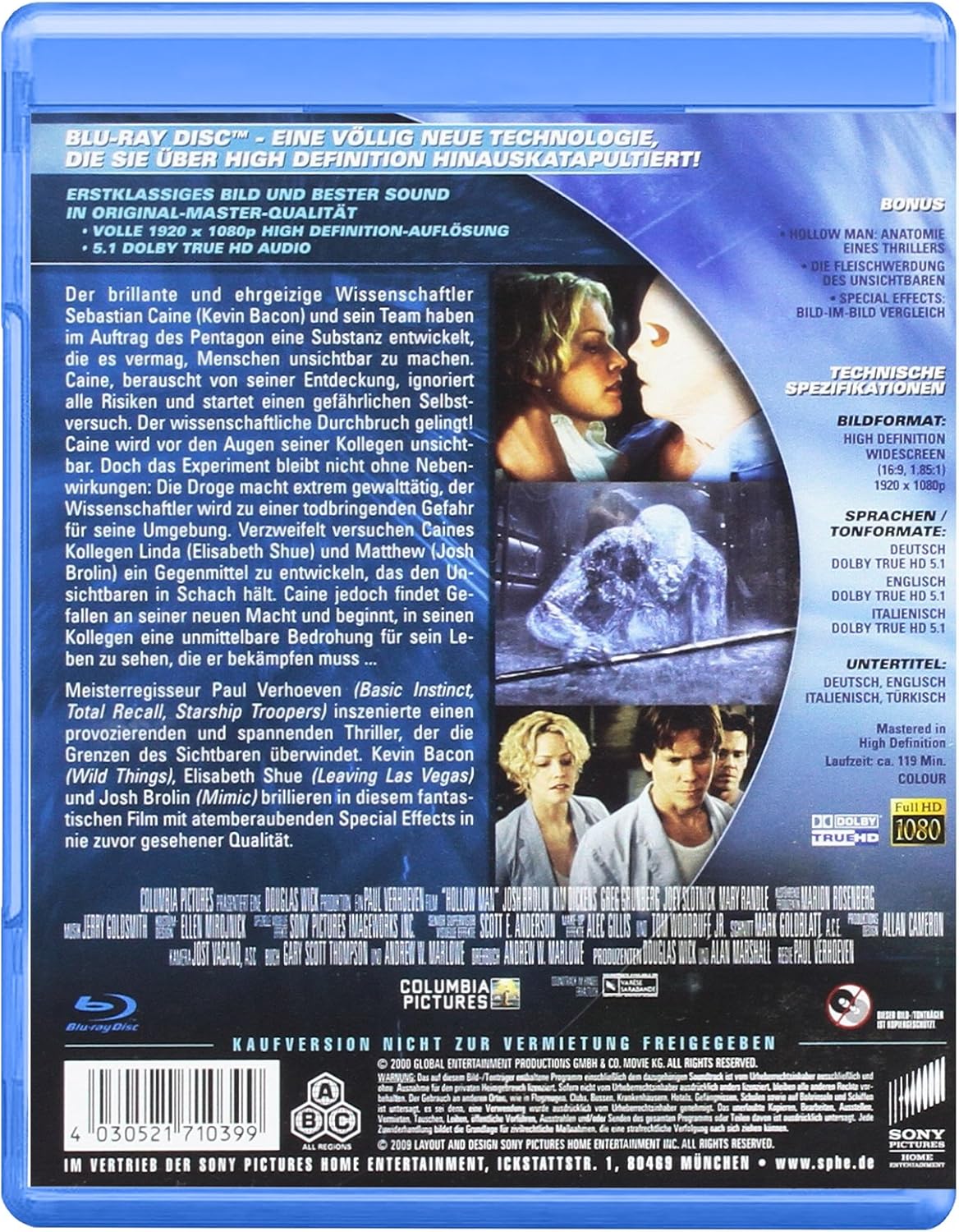 Hollow Man - Unsichtbare Gefahr (Director's Cut) (Blu-ray