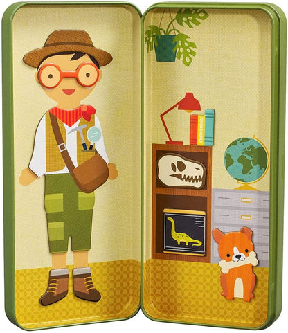 Petit Collage- Magnetic Dress Up-Dino Discovery Kit de Juego, Multicolor (PTC478
