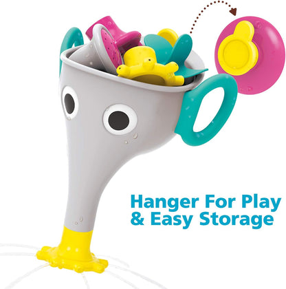 Yookidoo FunEleFun Fill ‘N’ Sprinkle Bath Toy. an Elephant Trunk Funnel Toddlers Play with 3 Interchangeable Trunk Accessories That Spins, Twist and Sprinkle, Promotes Kids STEM-Based Learning (Grey