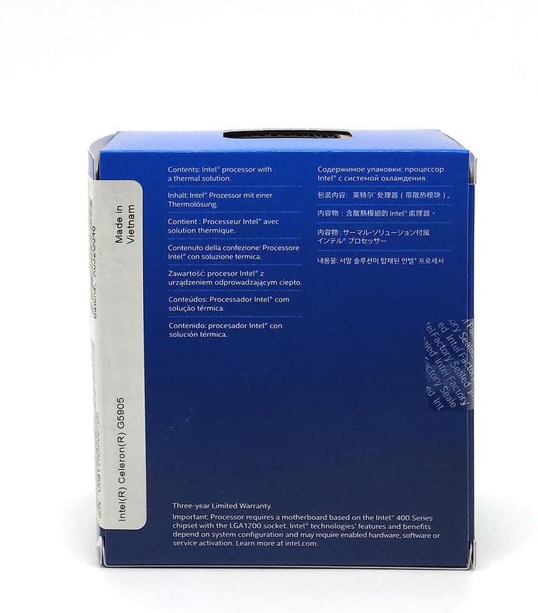 Intel® Celeron® Processor G5905-4M Cache, 3.50 GHz