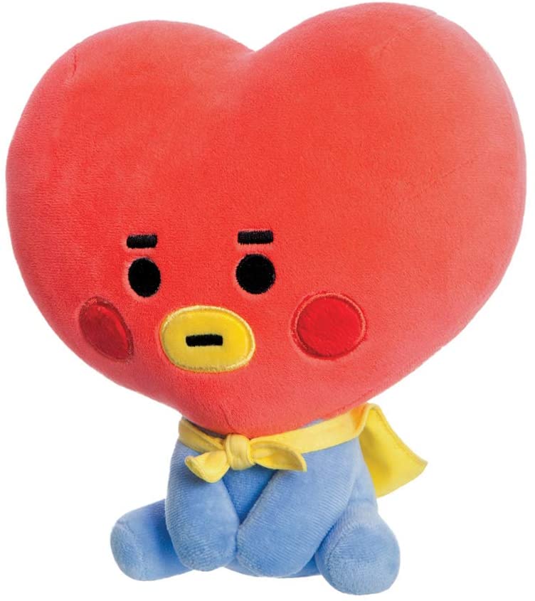 AURORA, 61368, BT21 Official Merchandise, Baby TATA Sitting Doll 8In, Soft Toy, Blue & Red