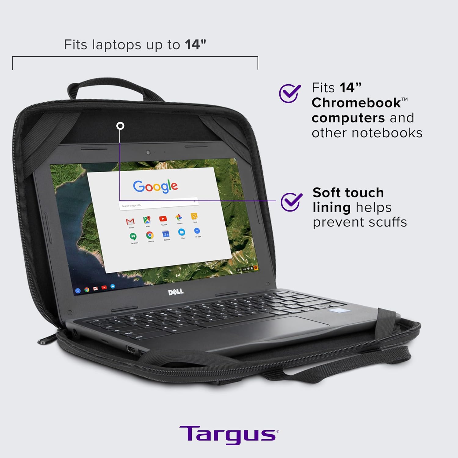 Targus Work-In Essentials Case For Chromebook 13-14-Inch, Black/Grey (TED007GL