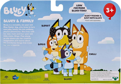 Bluey and Family: Bingo, Bandit and Chilli 4 Figure pack Articulated Character Action Figures 2.5 inches Official Collectable Toy
