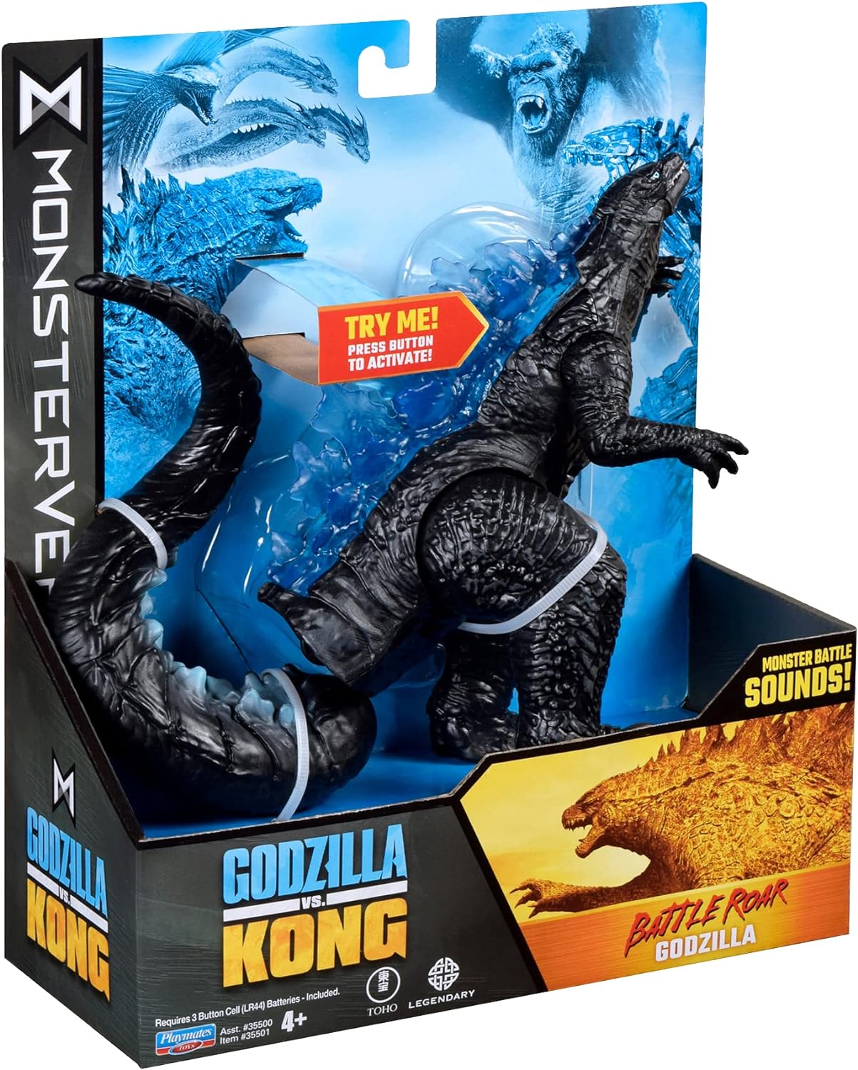 MonsterVerse Godzilla vs Kong Collectable 7 Inch Deluxe, Highly Detailed and Sculpted Articulated Godzilla Action Figure, With Monster Battle Sounds, Suitable for Ages 4 Years+