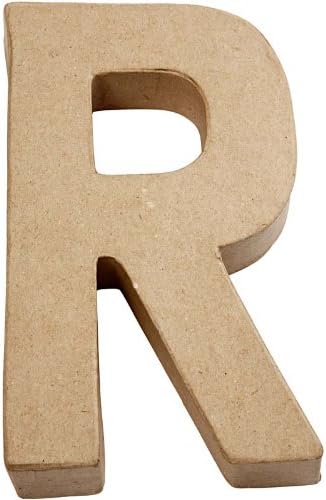 Create Crafts 26617 Creativ 20.5 cm 1-Piece Papier Mache Letter R, Beige