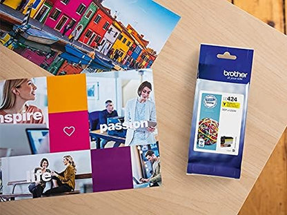 Brother LC-424Y Inkjet Cartridge, Yellow, Single Pack, Standard Yield, includes 1 x Inkjet Cartridge, Brother Genuine Supplies