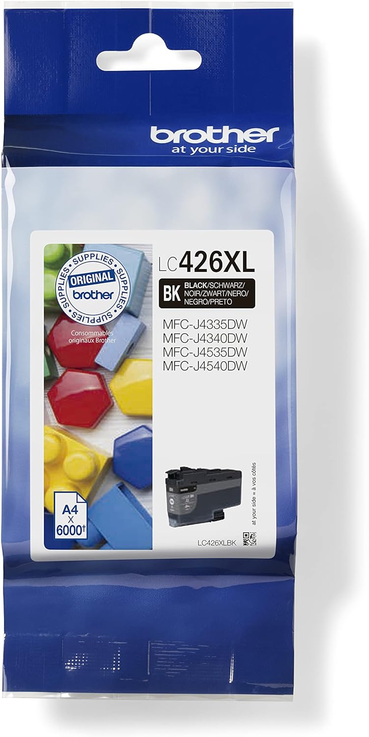 BROTHER LC-426XLBK Inkjet Cartridge, Black, Single Pack, High Yield, includes 1 x Inkjet Cartridge, Genuine Supplies