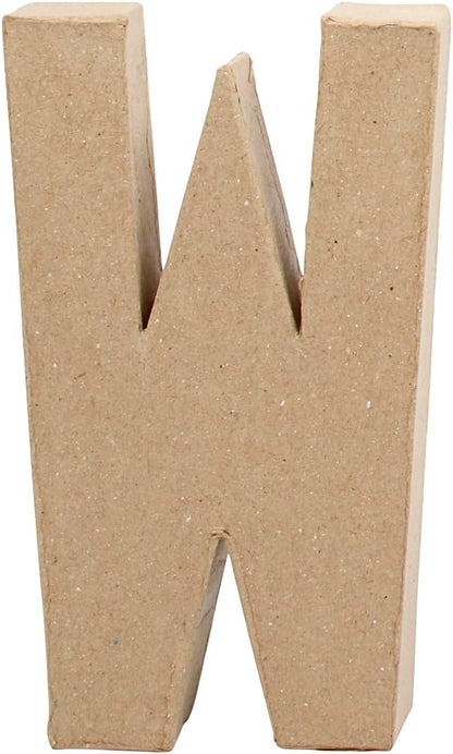Creativ 26622 20.5 cm 1-Piece Papier Mache Letter W, Beige