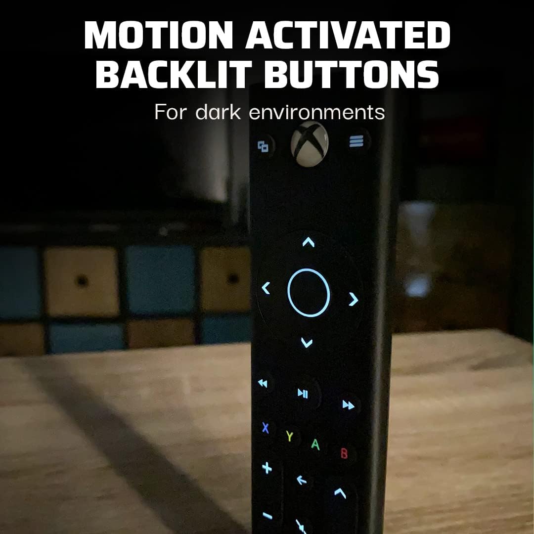 PDP Universal Gaming Media TV Remote Control for Xbox Series X|S, Xbox One, Officially Licensed for Microsoft Xbox, Motion Activated Backlight, Compact Navigation Toggle, Battery Optimized