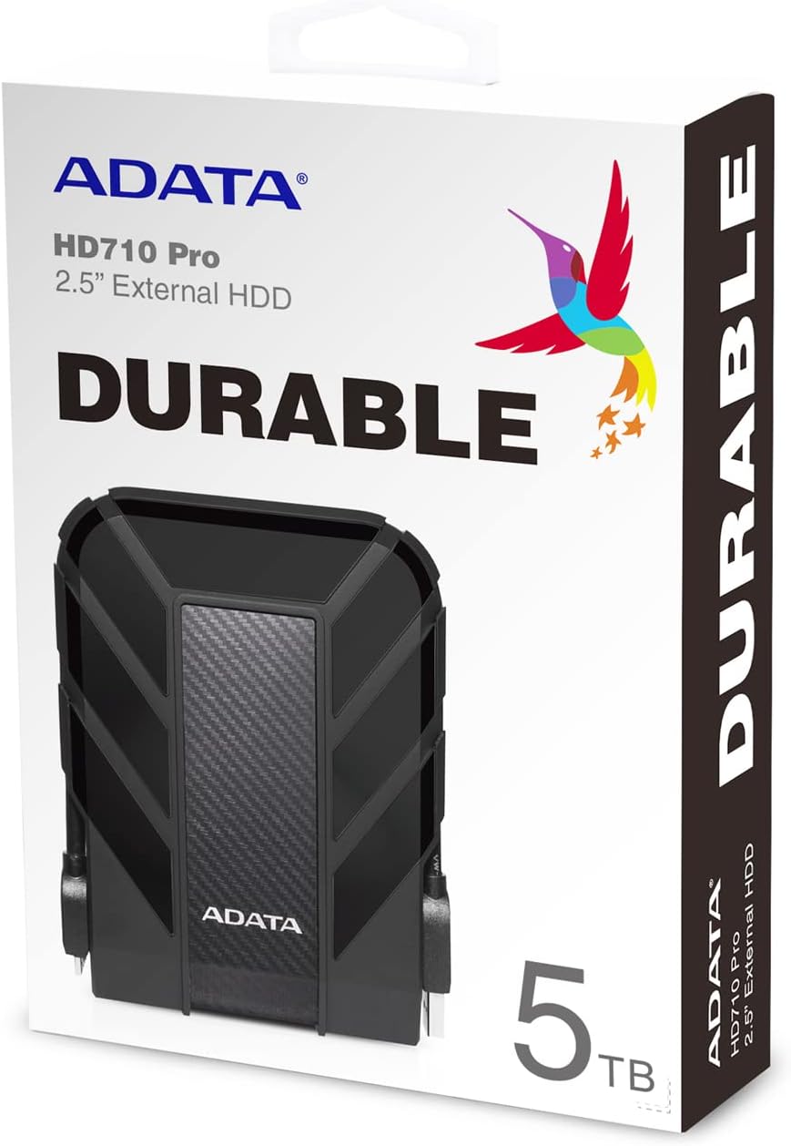 ADATA HD710 Pro 2TB USB 3.1 IP68 Waterproof/Shockproof/Dustproof Ruggedized External Hard Drive, Black (AHD710P-2TU31-CBK) HD710 Pro Black 2 TB