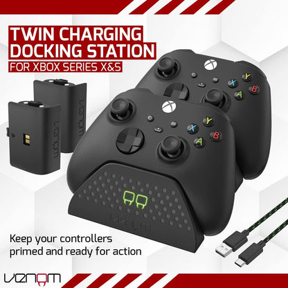 Venom Twin Charging Dock with 2 x Rechargeable Battery Packs - Black (Xbox Series X & S/Xbox One) Twin Dock - Black single