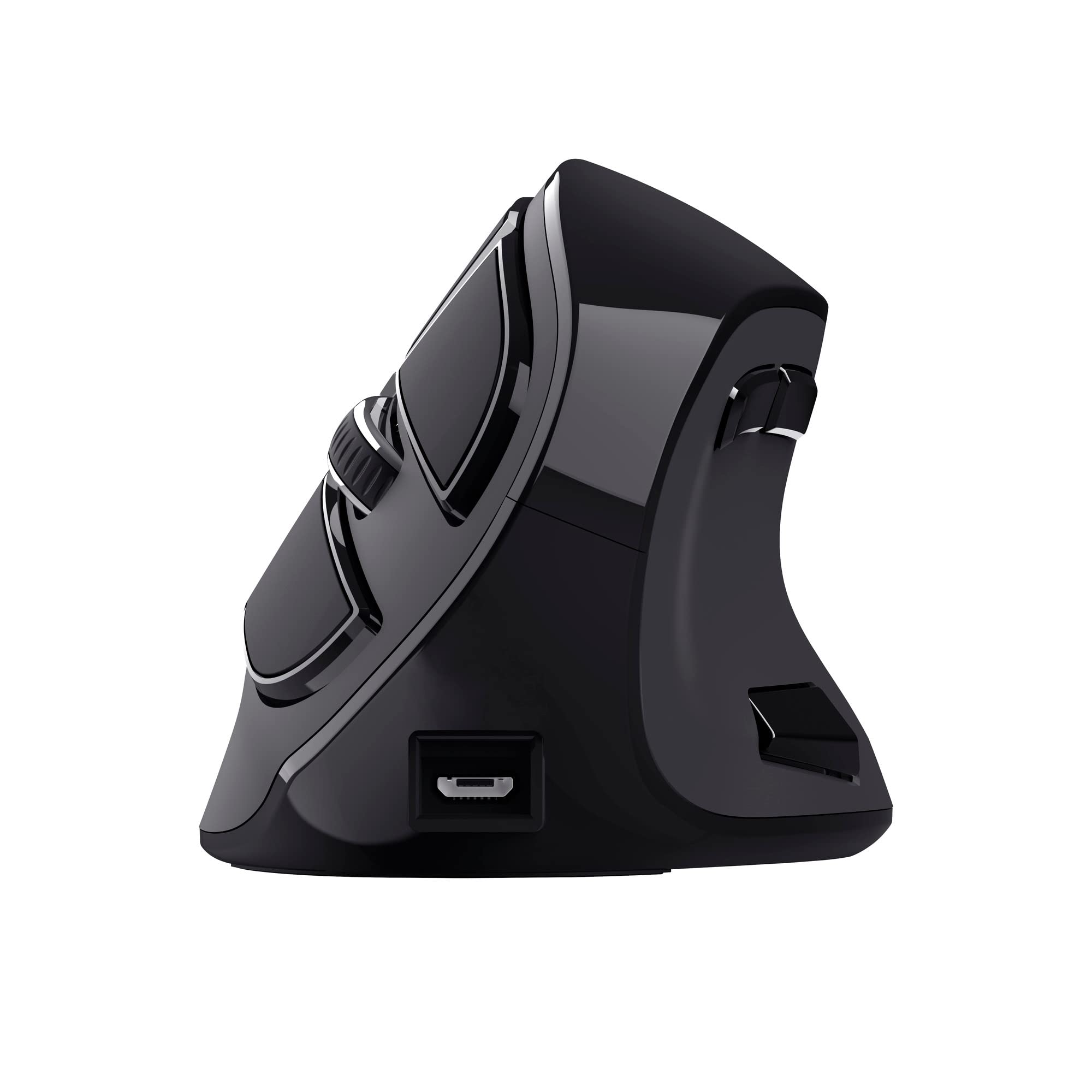 Trust Mouse Wireless Ergonomico Ricaricabile, Nero, One Size Verticale wireless ricaricabile Single