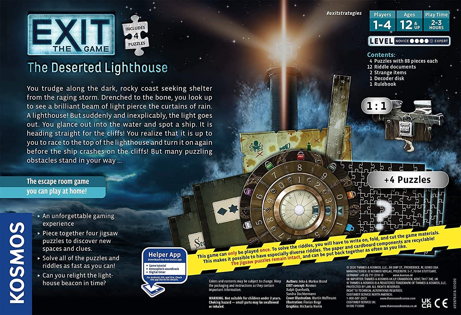 Thames & Kosmos - EXIT: The Deserted Lighthouse Jigsaw Puzzle – Level: 4/5 - Unique Escape Room Game - 1–4 Players - Puzzle Solving Strategy Board Games for Adults & Kids, Ages 12+ - 692878