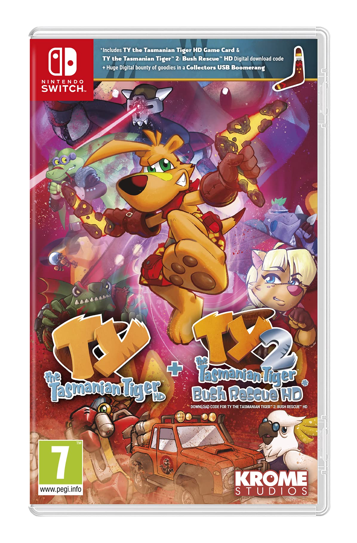 TY the Tasmanian Tiger HD + TY the Tasmanian Tiger 2: Bush Rescue HD: Bundle (Nintendo Switch) Switch Bundle edition single
