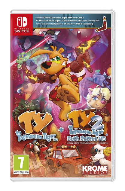 TY the Tasmanian Tiger HD + TY the Tasmanian Tiger 2: Bush Rescue HD: Bundle (Nintendo Switch) Switch Bundle edition single