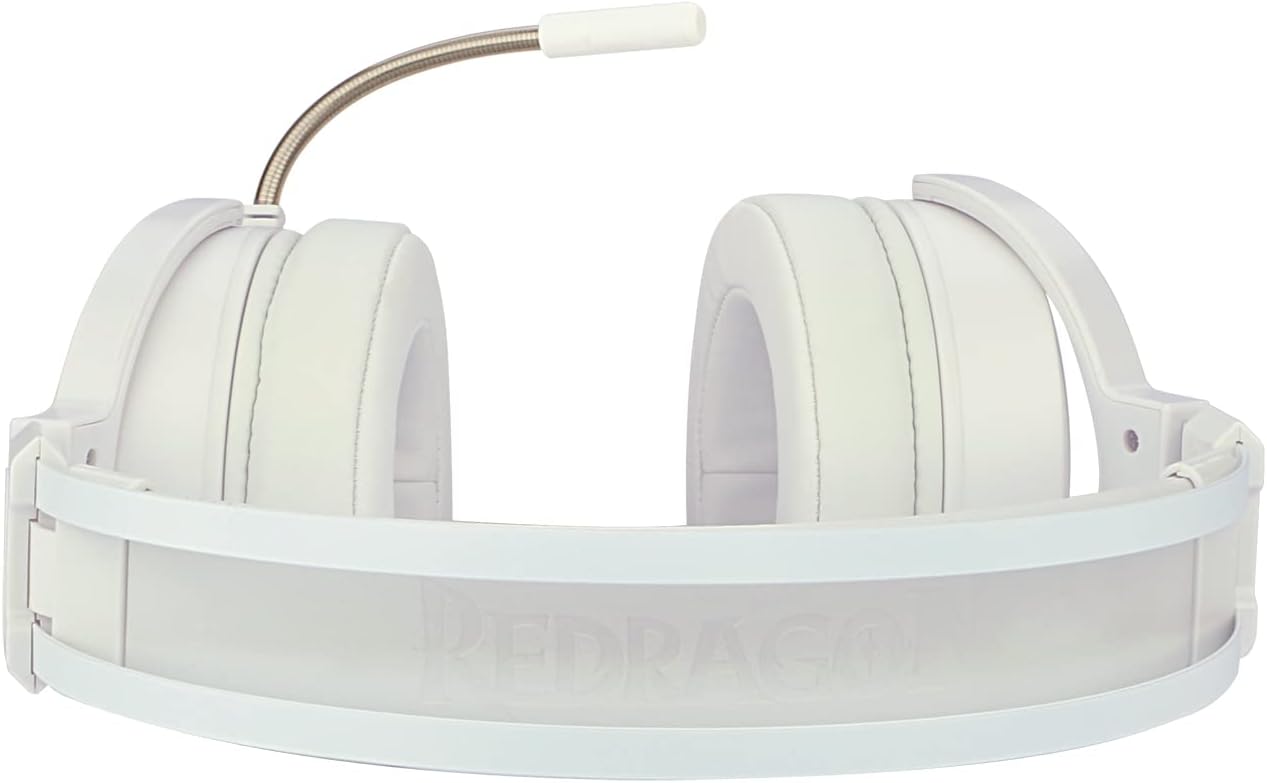 Redragon Lamia 2 H320W RGB Gaming Headphones White - Headphones with Microphone - Includes Stand - Powerful Headphones - USB - 7.1 Virtual - Gaming Headset - PC Compatible