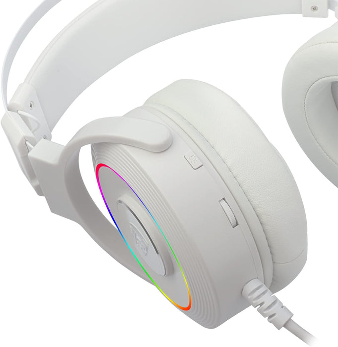 Redragon Lamia 2 H320W RGB Gaming Headphones White - Headphones with Microphone - Includes Stand - Powerful Headphones - USB - 7.1 Virtual - Gaming Headset - PC Compatible