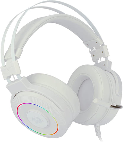 Redragon Lamia 2 H320W RGB Gaming Headphones White - Headphones with Microphone - Includes Stand - Powerful Headphones - USB - 7.1 Virtual - Gaming Headset - PC Compatible