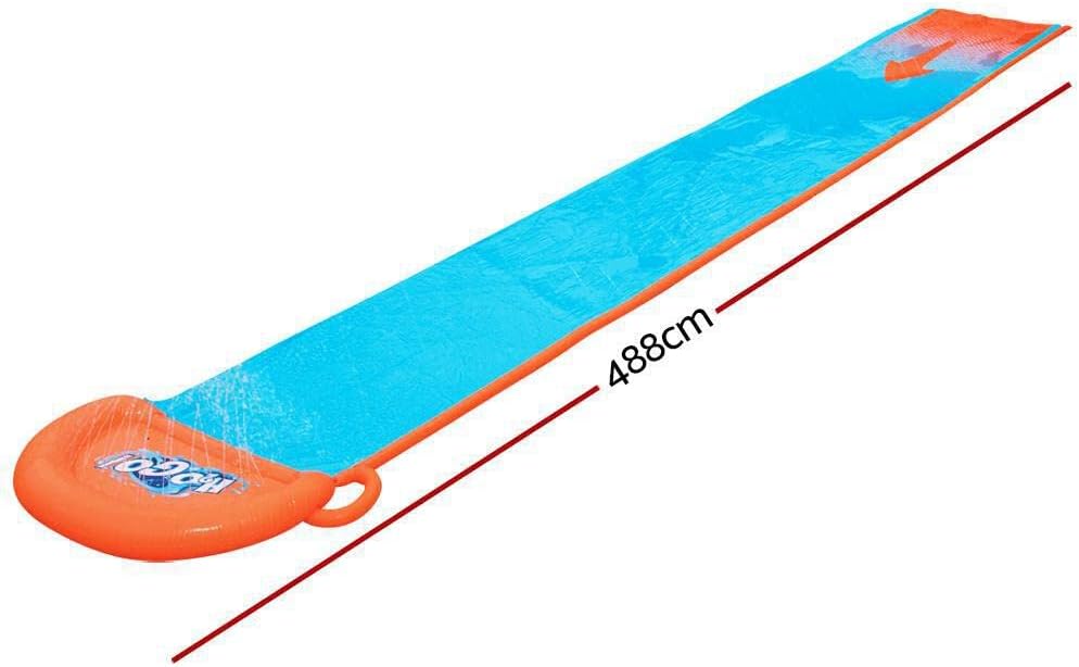 Bestway H20GO Single Water Slide, 4.88 m Inflatable Slip and Slide with Built-In Sprinklers