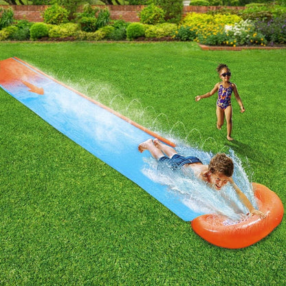 Bestway H20GO Single Water Slide, 4.88 m Inflatable Slip and Slide with Built-In Sprinklers