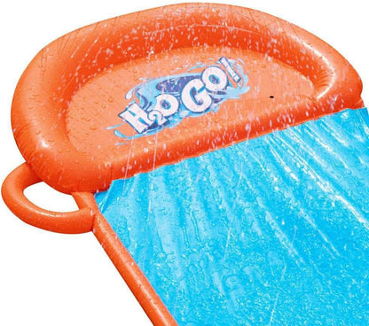 Bestway H20GO Single Water Slide, 4.88 m Inflatable Slip and Slide with Built-In Sprinklers