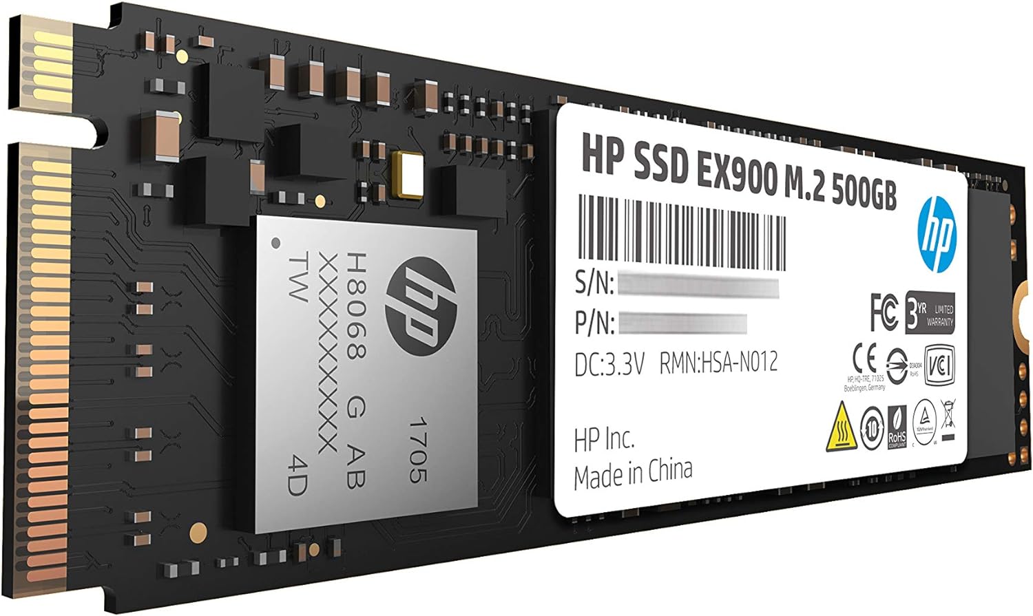 HP Hewlett Packard 2YY44AA#ABB Internal SSD Flash Drive EX900-500GB M.2 2280 NVMe PCIe