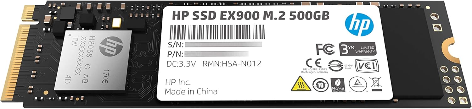 HP Hewlett Packard 2YY44AA#ABB Internal SSD Flash Drive EX900-500GB M.2 2280 NVMe PCIe