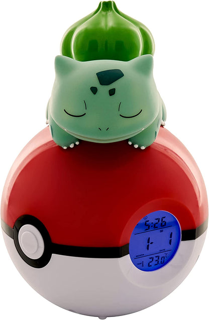 TEKNOFUN 811367 Bulbasaur Pokemon Radio FM Alarm Clock - Red/White