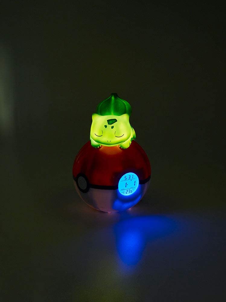 TEKNOFUN 811367 Bulbasaur Pokemon Radio FM Alarm Clock - Red/White