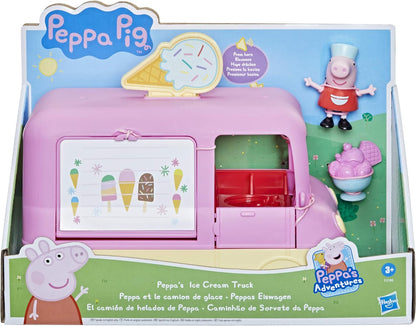 Peppa Pig Peppa’s Adventures Peppa’s Ice Cream Van Vehicle Pre-school Toy, Speech and Sounds, Ages 3 and Up