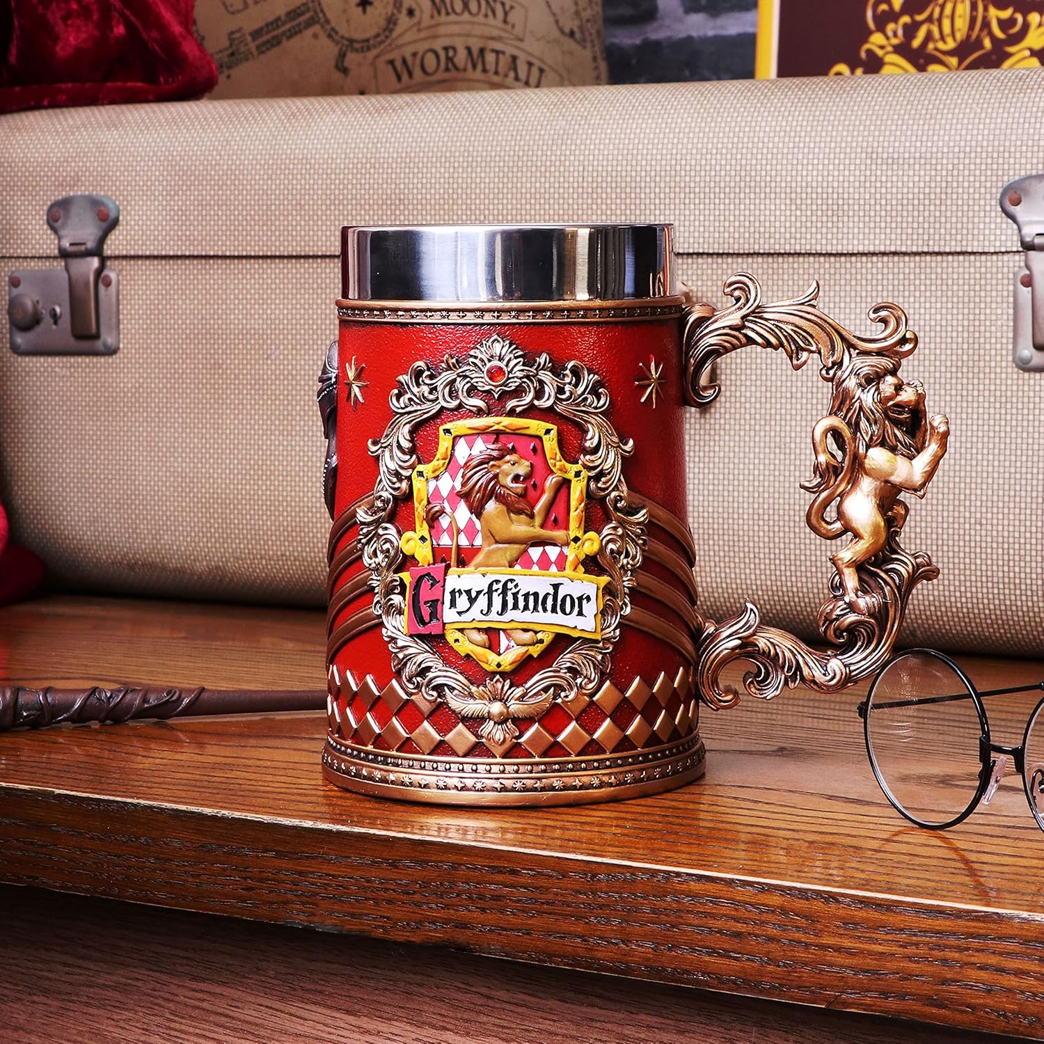 Nemesis Now Harry Potter Gryffindor Hogwarts House Collectible Tankard, Red Gold, 1 Count (Pack of 1