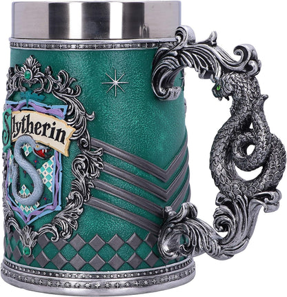 NEMESIS NOW Collectable Tankard Harry Potter Slytherin Hogwarts House-Boccale da Collezione, Resina, Verde Argento, 1 Unidad (Paquete de 1
