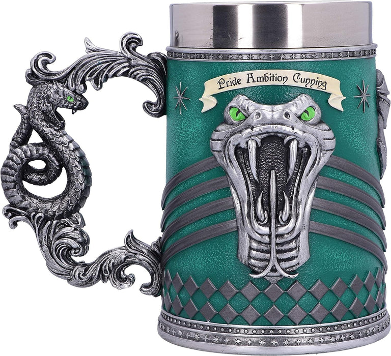 NEMESIS NOW Collectable Tankard Harry Potter Slytherin Hogwarts House-Boccale da Collezione, Resina, Verde Argento, 1 Unidad (Paquete de 1