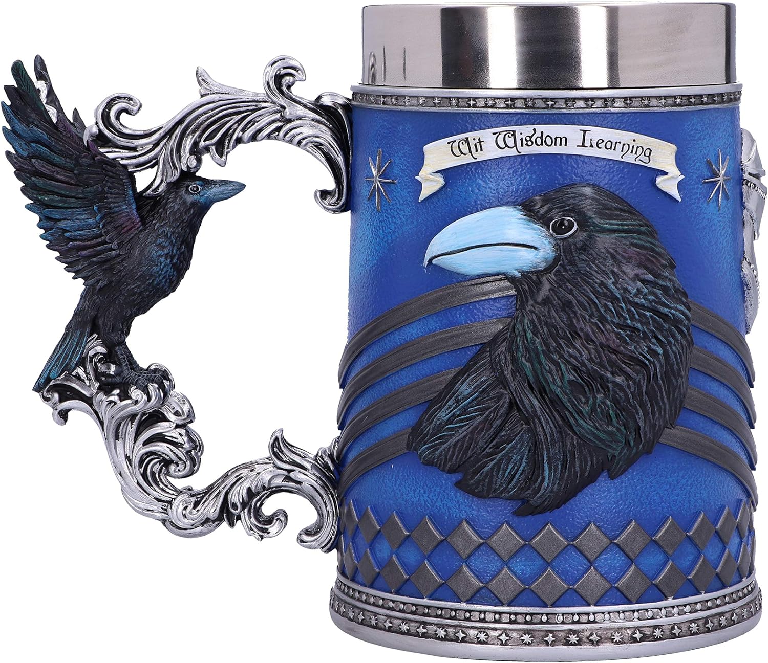 Nemesis Now Harry Potter Ravenclaw Hogwarts House Collectible Tankard, Blue Silver, 15.5cm