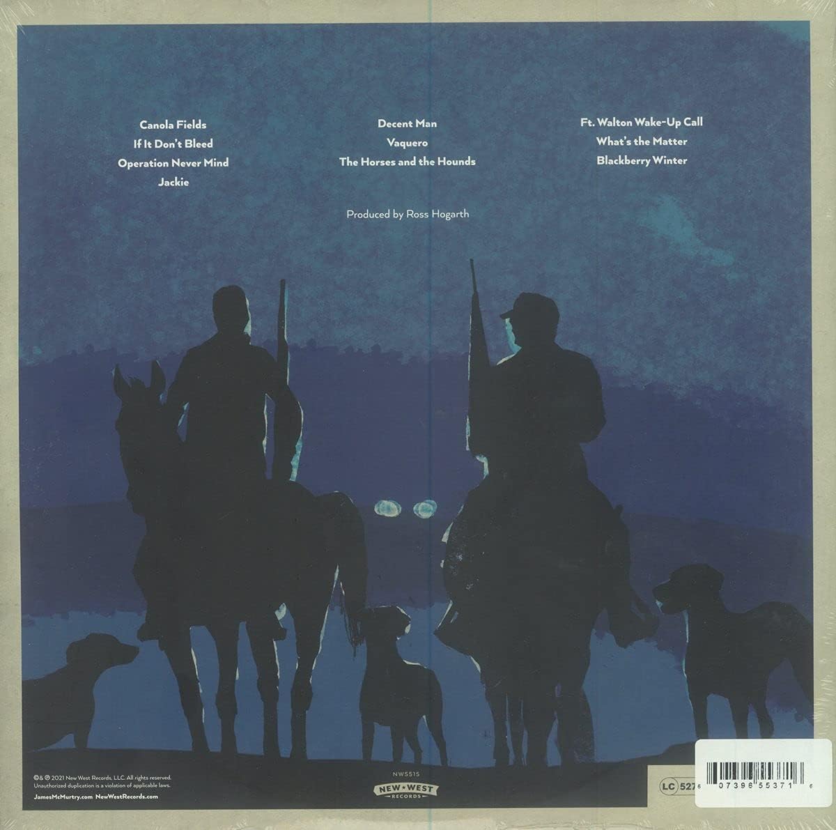 New West Records James McMurtry The Horses and The Hounds Texas Edition Opaque Blue w/White and Blue