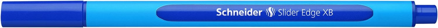 Schneider 152203 Ballpoint Pen Slider Edge with Cap XB Blue Barrel Colour: Cyan-Blue Pack of 10