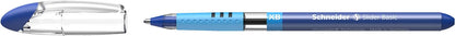 Schneider 151277 Slider Basic XB Pack of 6 and 1 x Slider Rave XB Ballpoint Pen with Case, Blue Ink