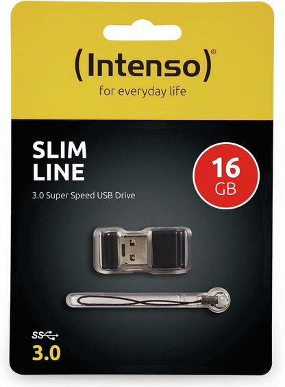 Intenso Slim Line 16GB USB 3.0 unità flash USB 3.0 (3.1 Gen 1) Connettore USB di tipo A Nero