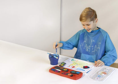 Faber-Castell 201203 Schirmkappen und Schürzen Painting Apron Blue, Black, 1 Schürze