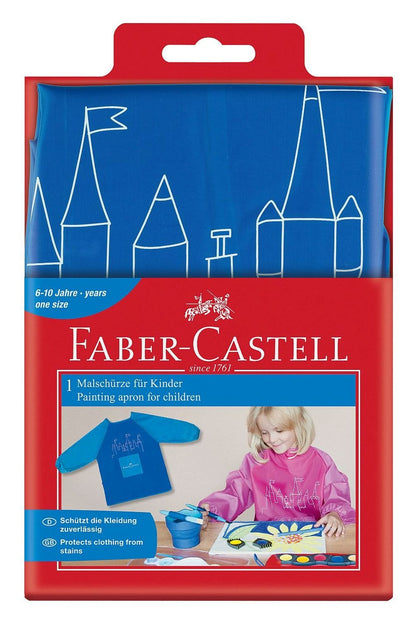 Faber-Castell 201203 Schirmkappen und Schürzen Painting Apron Blue, Black, 1 Schürze