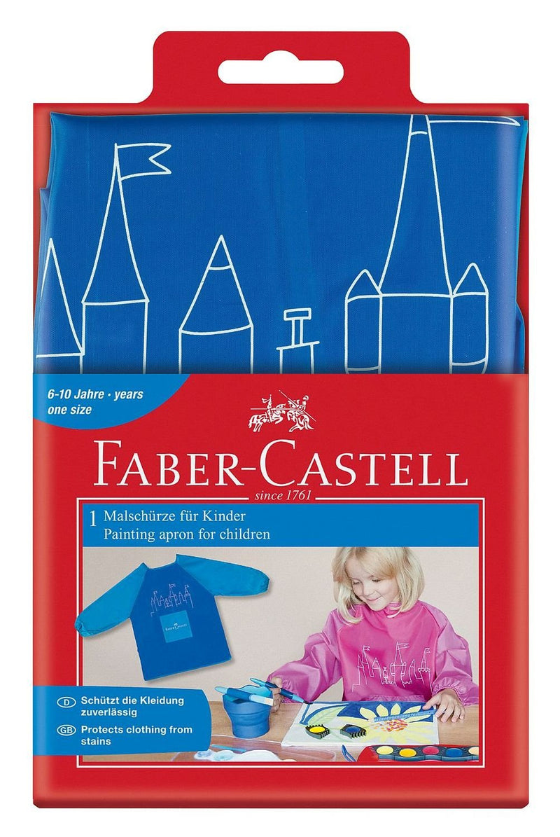 Faber-Castell 201203 Schirmkappen und Schürzen Painting Apron Blue, Black, 1 Schürze