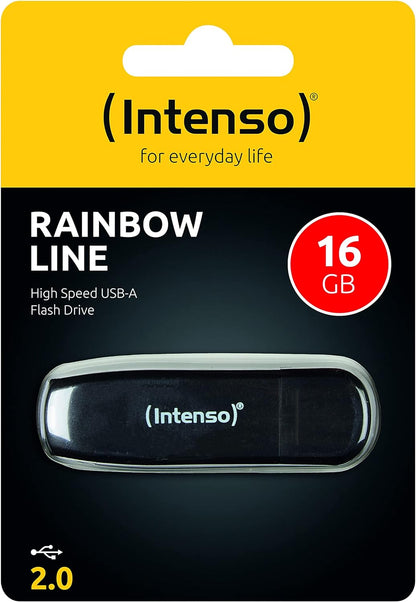 Intenso 3502470 16GB Rainbow USB 2.0 Flash Drive - Transparent