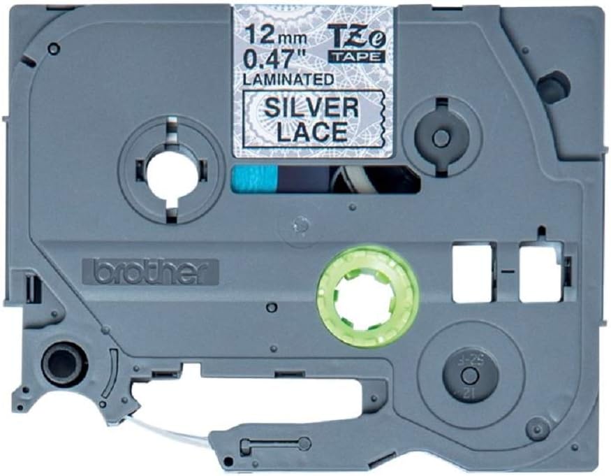 Brother Original P-touch Schriftband TZe-MPSL31 (12 mm breit, u.a. für Brother P-touch H100LB/R, H105, H200, E100/VP, D200/BW/VP, D210/VP, 4 m lang, laminiert) schwarz auf silbernen Spitzen