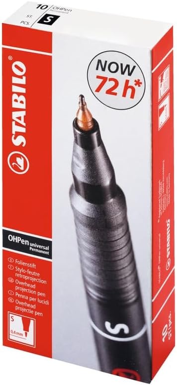 Overhead Pen - STABILO OHPen universal - Permanent Superfine - Pack of 10 - blue