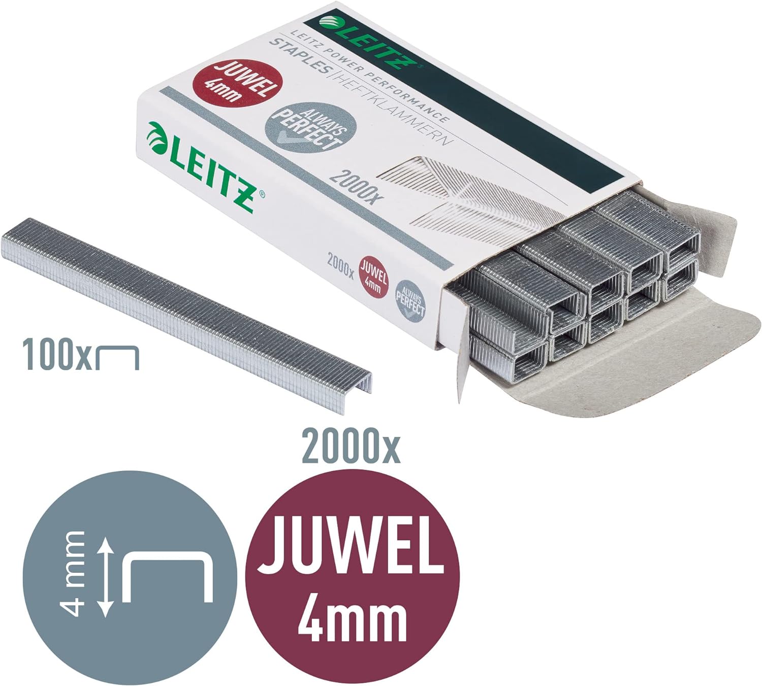 LEITZ Heftklammer Juwel 4 mm/5640-00-00 Inh, 1x 2000 Pieces (Inside